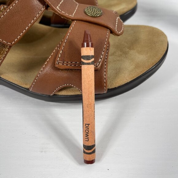 Clarks Unstructured Kylyn Step Sandals Women’s Sz 10 Dark Tan Leather Adjustable - Picture 4 of 10